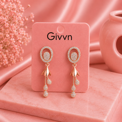 GIVVN Aurelia Crystal Cascade Drop Earrings