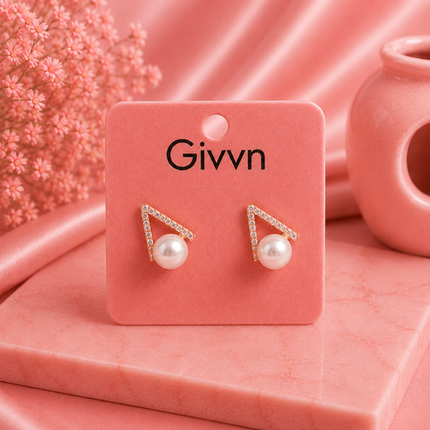 GIVVN Aria Pearl Sparkle Stud Earrings