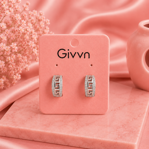 GIVVN Meander Sparkle Hoop Earrings